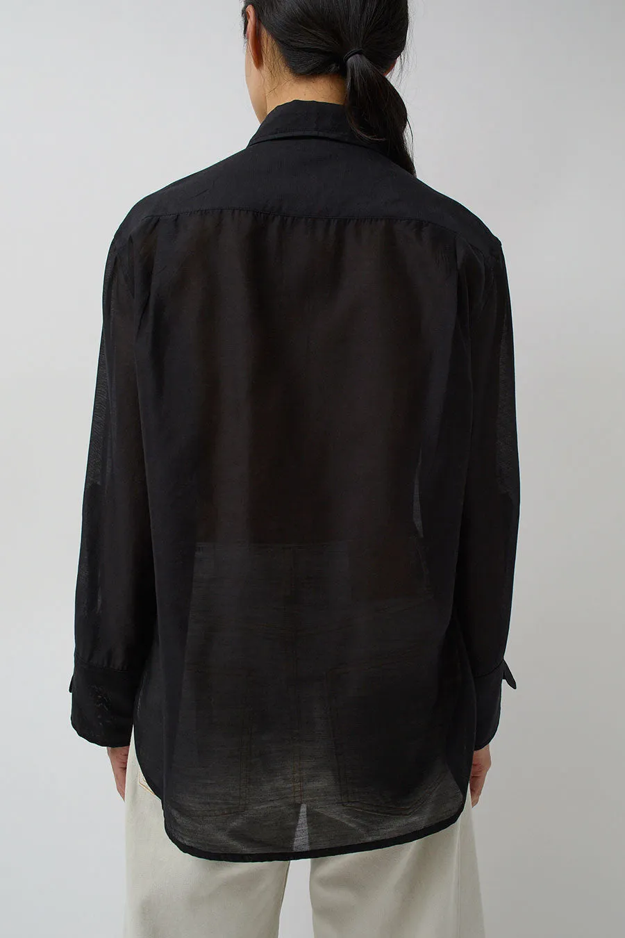 NYMANE Pleated Hutton Shirt in Black sold by No. 6 product image thumbnail 5