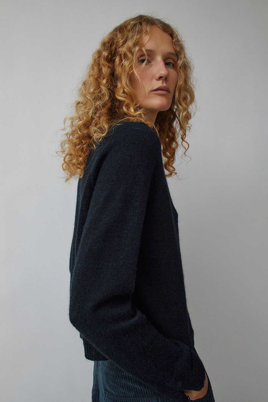 CORDERA Baby Alpaca Polo Sweater in Navy sold by No. 6 product image thumbnail 3