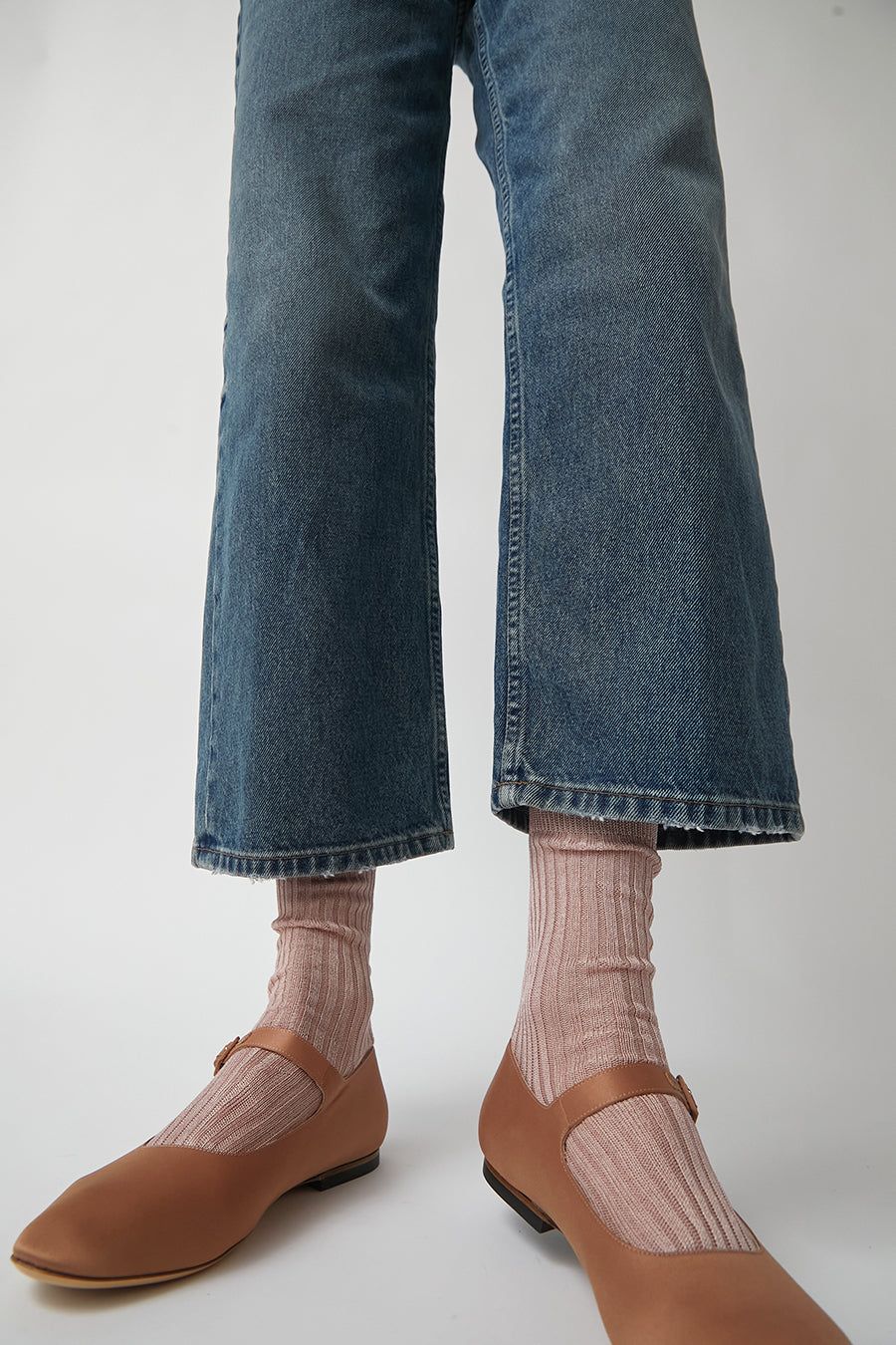Maria La Rosa Cotton and Viscose Ribbed Socks in Blush sold by No. 6 product image thumbnail 3