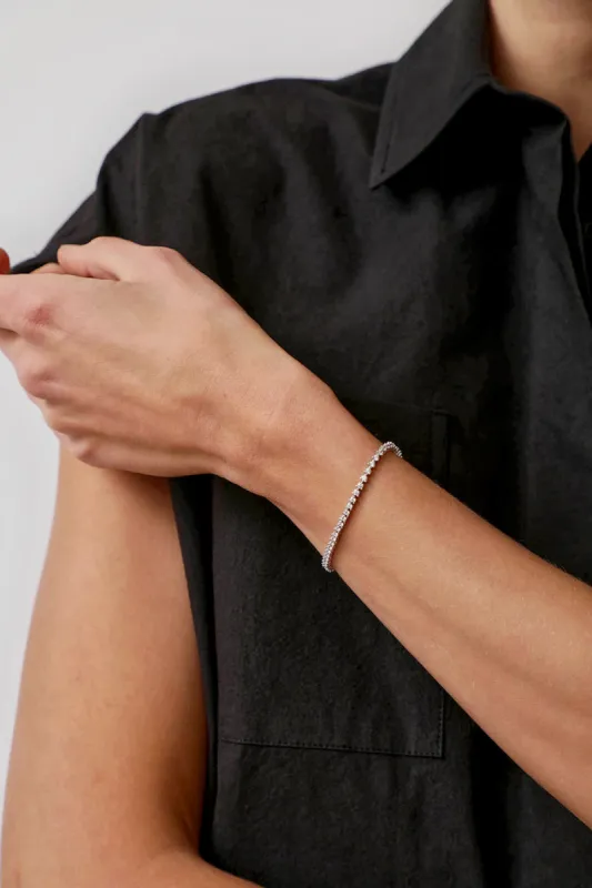 Numbering N-dia Tennis Bracelet in White made by No. 6