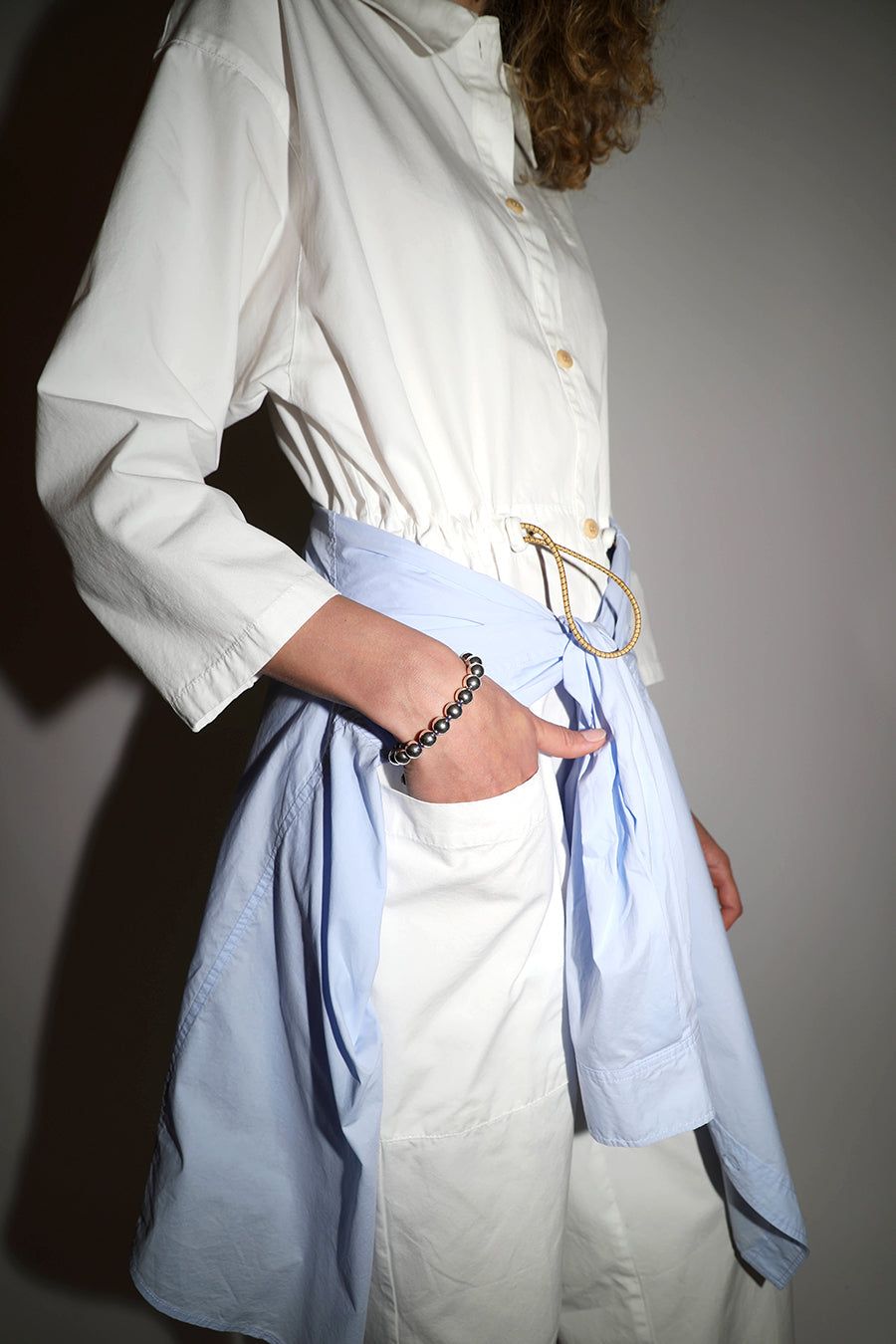 Ina Seifart Perlen Short Keyholder in Silver with Dark Blue Thread sold by No. 6 product image thumbnail 3