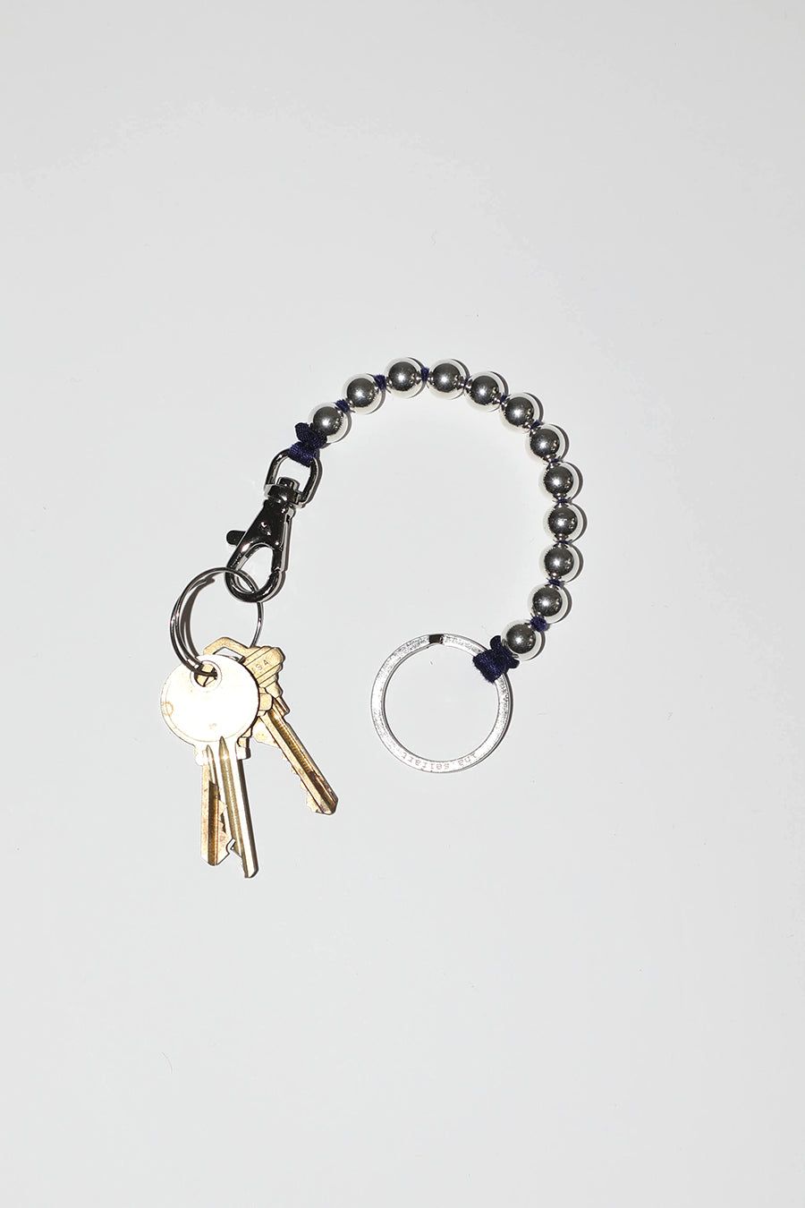 Ina Seifart Perlen Short Keyholder in Silver with Dark Blue Thread sold by No. 6 product image thumbnail 2