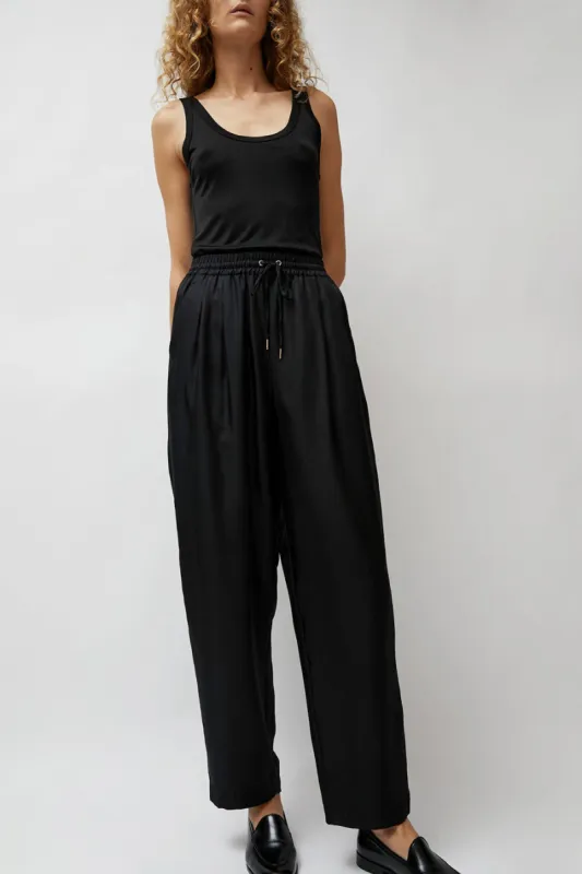Silk Laundry Twill Slouch Pants in Black sold by No. 6