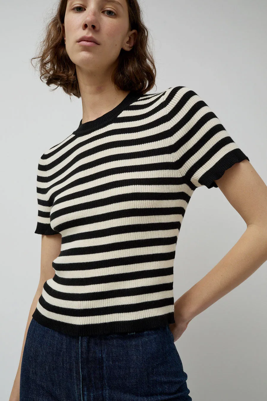 Maria Stanley Jones Ribbed Tee in Stripe sold by No. 6