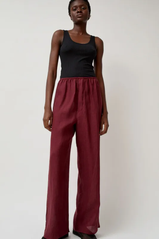 Baserange Stoa Pants in Stome Burgundy sold by No. 6