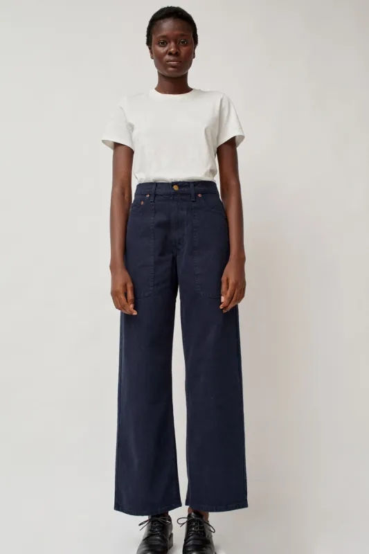 B Sides Elissa High Wide Jean in Marine Overdye sold by No. 6