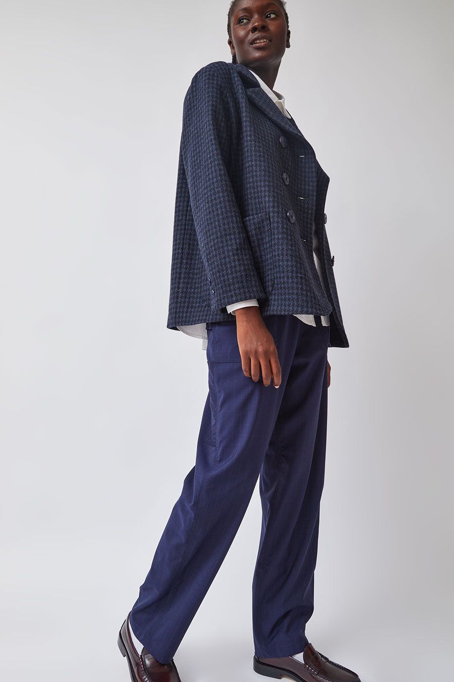 Heather Harlan Peacoat in Navy and Slate Houndstooth sold by No. 6 product image thumbnail 5