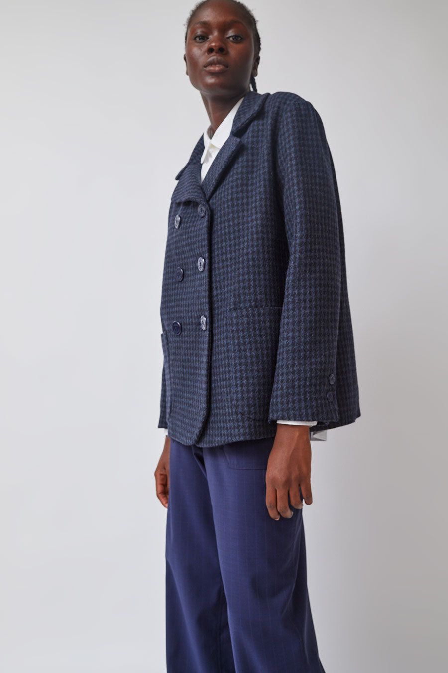 Heather Harlan Peacoat in Navy and Slate Houndstooth sold by No. 6 product image thumbnail 3