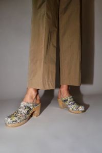 No.6 Old School Clog on High Heel in Light Camo sold by No. 6