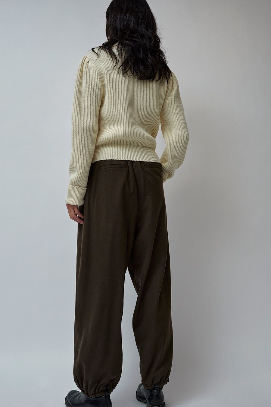 Amomento Wool Shirring Pants in Khaki sold by No. 6 product image thumbnail 4