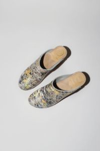 No.6 Old School Clog on High Heel in Light Camo sold by No. 6