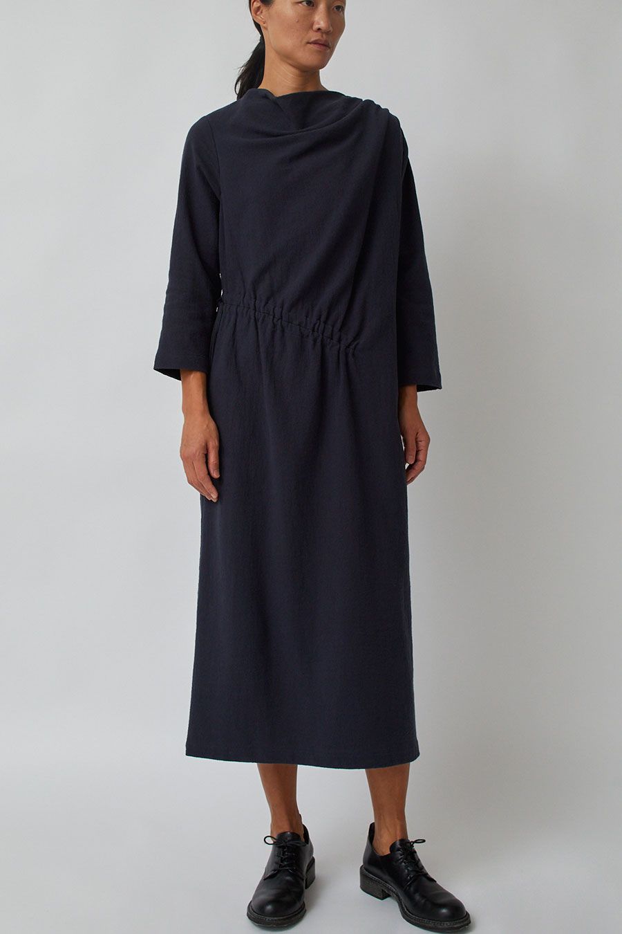 Black Crane Ruched Dress in Dark Navy sold by No. 6 product image thumbnail 2