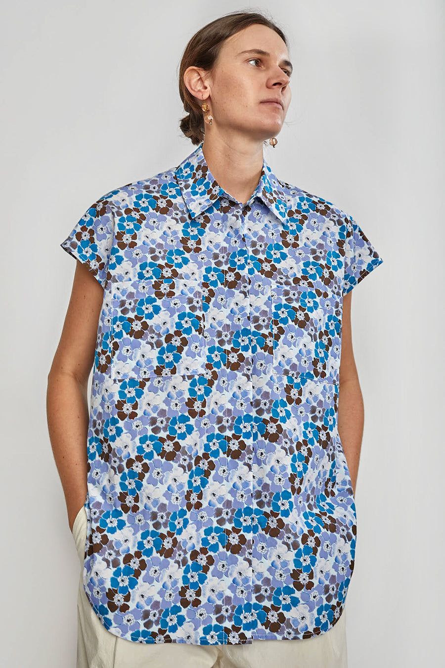 No.6 Rhys Top in Sky and Brown Pansy sold by No. 6 product image thumbnail 6