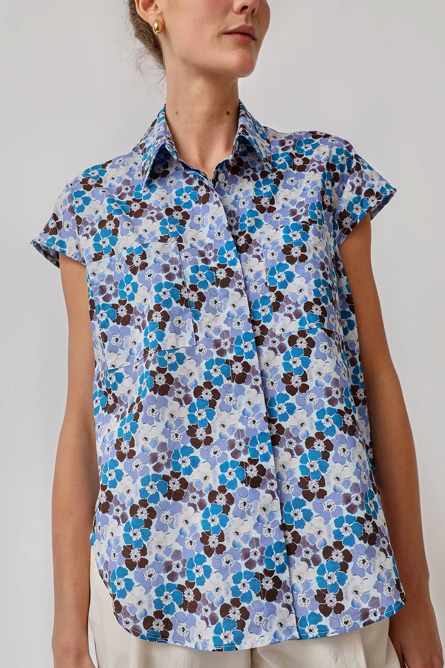 No.6 Rhys Top in Sky and Brown Pansy sold by No. 6 product image thumbnail 4