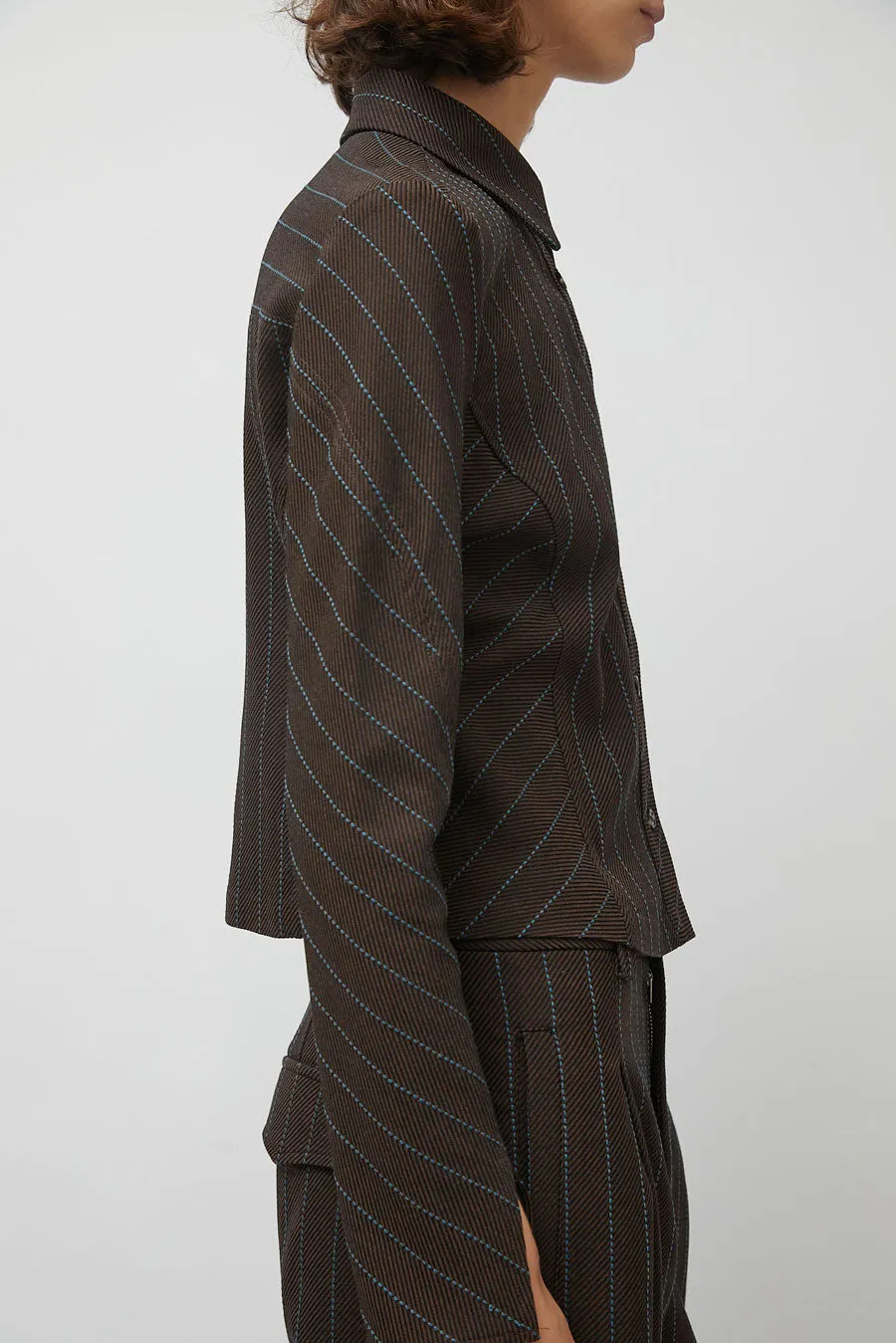 No.6 Linn Shirt in Brown Stripe sold by No. 6 product image thumbnail 3