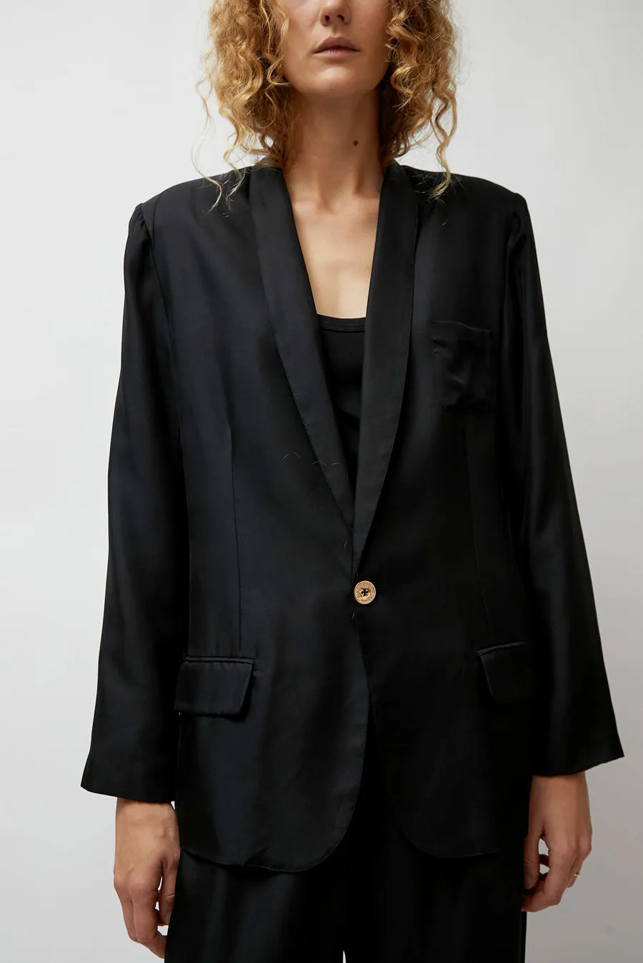Silk Laundry Twill Miami Blazer in Black sold by No. 6