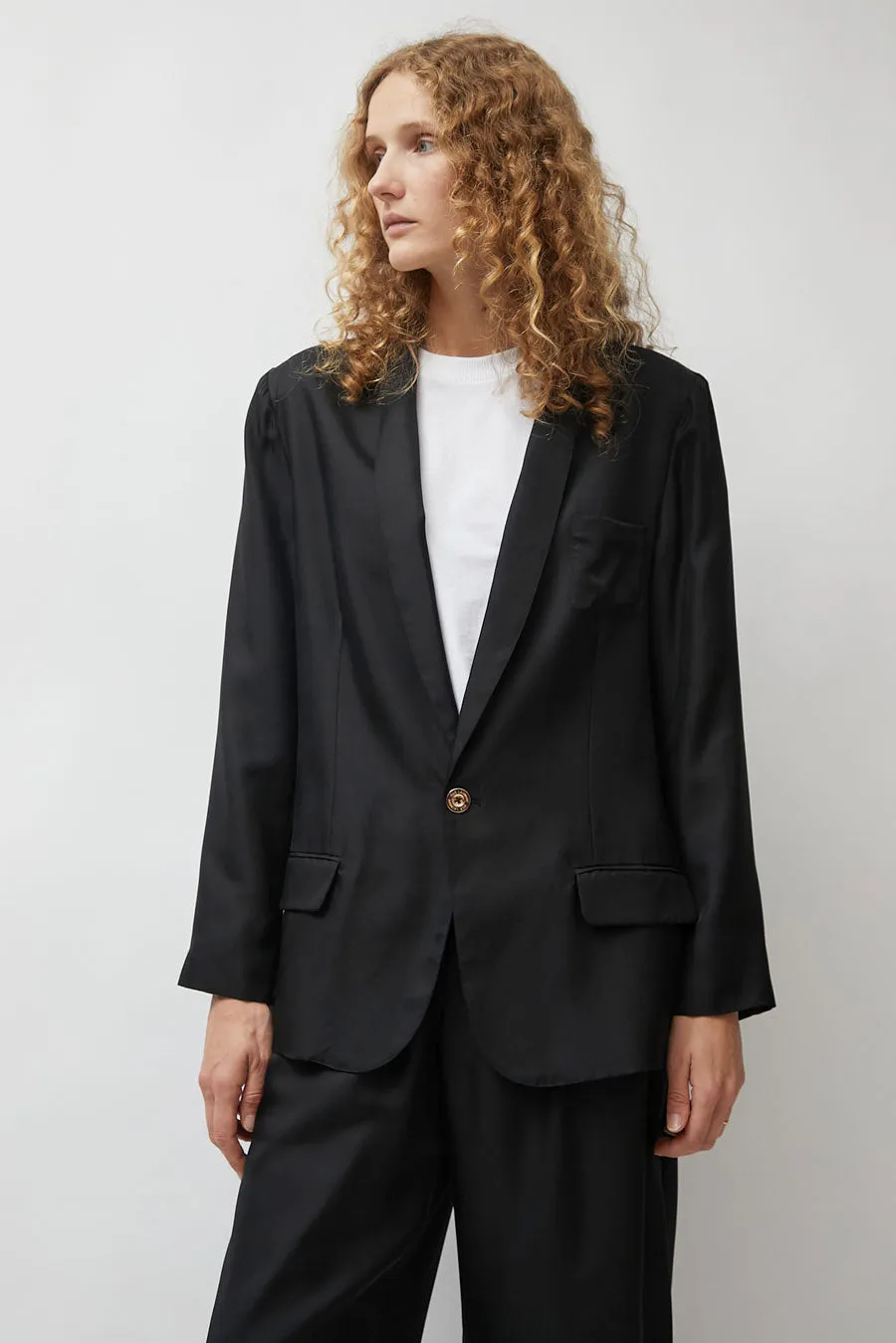 Silk Laundry Twill Miami Blazer in Black sold by No. 6 product image thumbnail 4