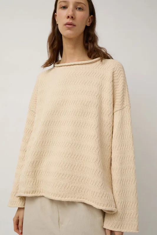 Lauren Manoogian Zig Zag Pullover in Natural made by Lauren Manoogian