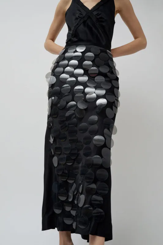 INSHADE Long Sequin Skirt in Black made by No. 6