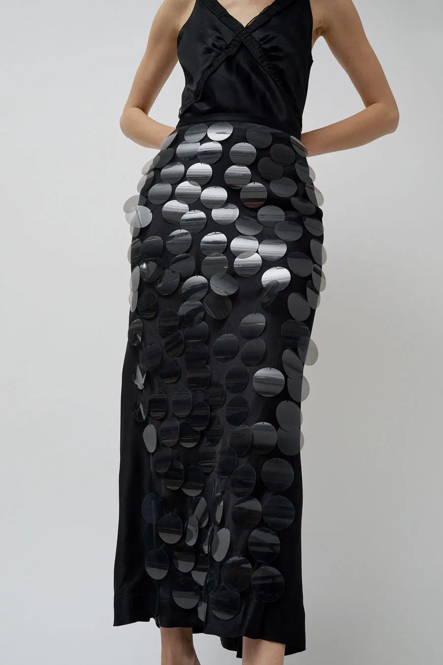 INSHADE Long Sequin Skirt in Black sold by No. 6