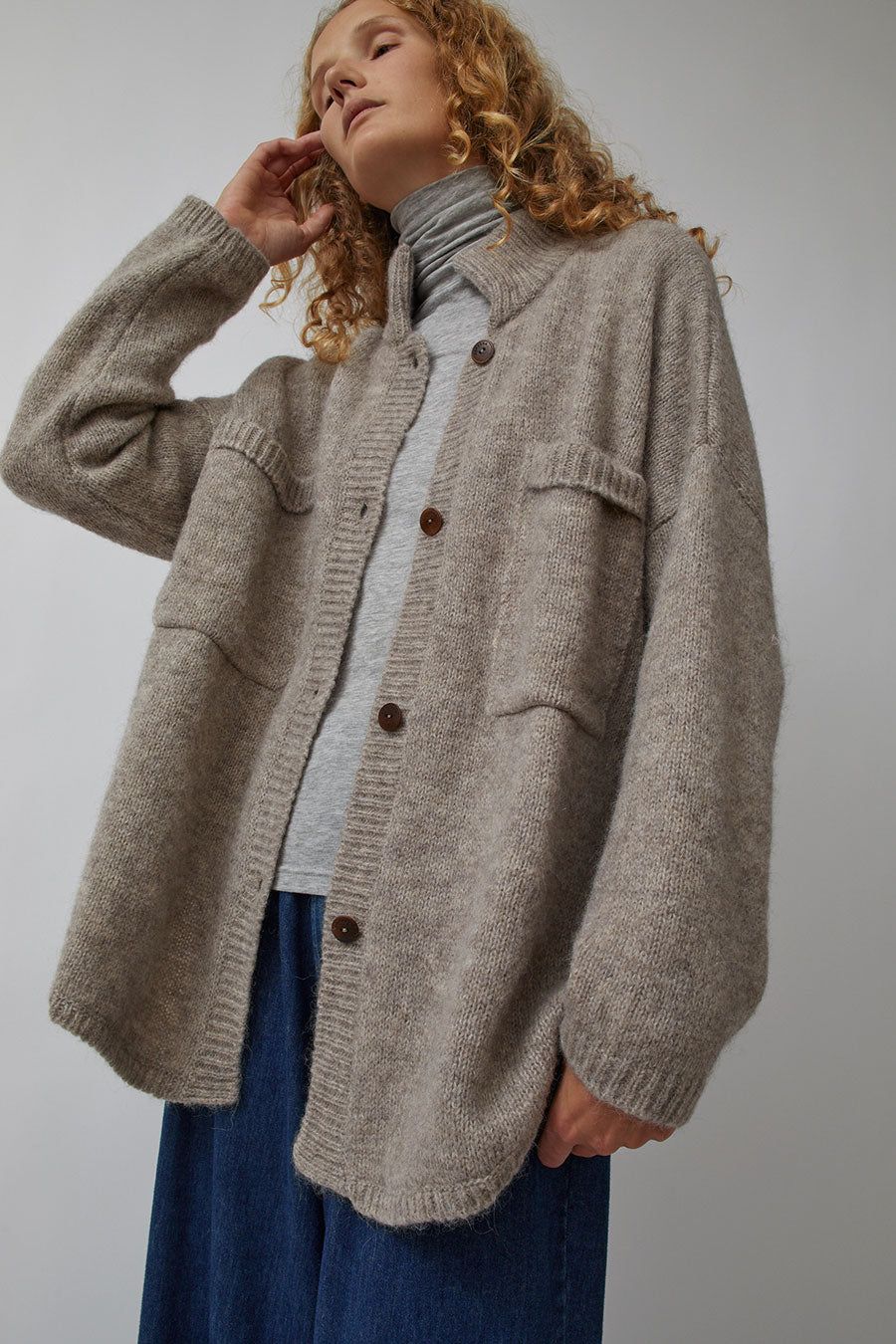 CORDERA Baby Alpaca Polo Jacket in Taupe sold by No. 6 product image thumbnail 6