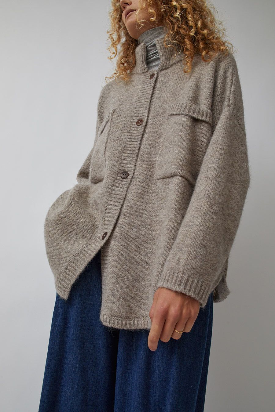 CORDERA Baby Alpaca Polo Jacket in Taupe sold by No. 6 product image thumbnail 3