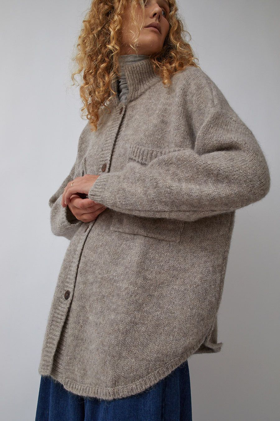 CORDERA Baby Alpaca Polo Jacket in Taupe sold by No. 6 product image thumbnail 4