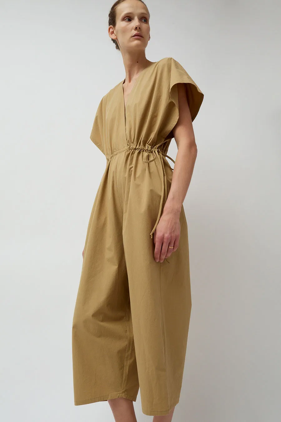 Modern Weaving Tie Side Balloon Jumpsuit in Khaki sold by No. 6