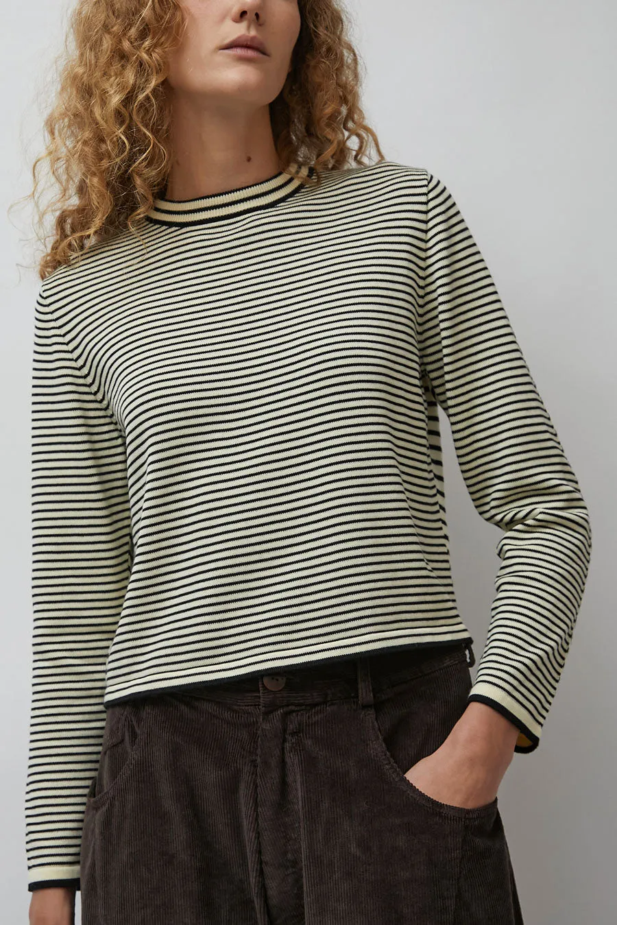 CORDERA Cotton Striped Long Sleeve Shirt in Stripe sold by No. 6