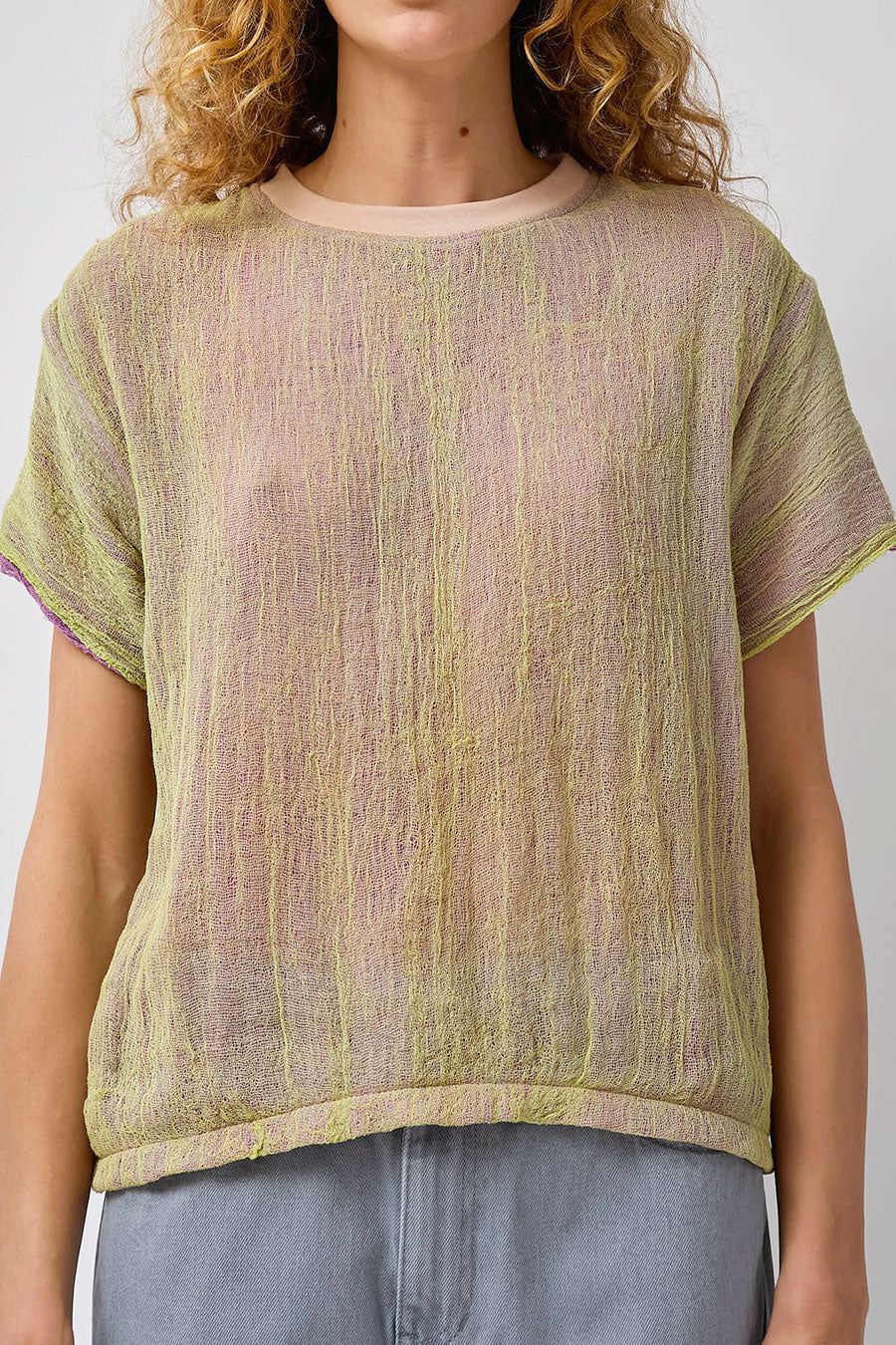 Halo Labels Gauze T-Shirt in Weed sold by No. 6 product image thumbnail 3