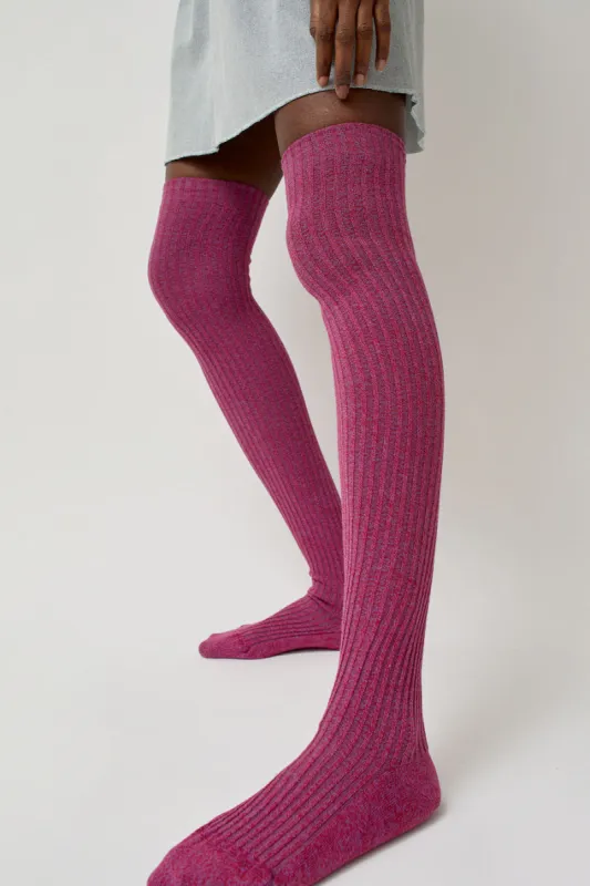 Baserange Overknee Socks in Yu Purple and Team Red sold by No. 6