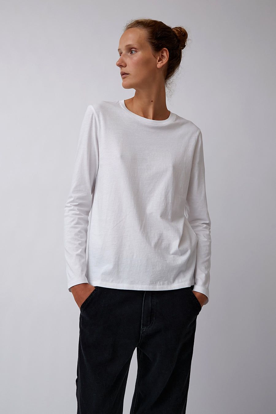 6397 Long Sleeve Mini Boy T in Optic White sold by No. 6