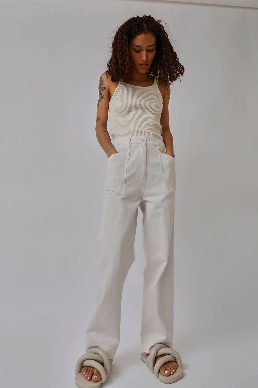 Nothing Written Bas Loose Trousers in Cream sold by No. 6