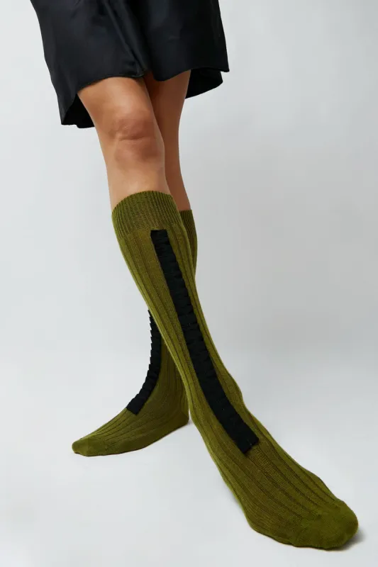 Maria La Rosa Marlene Socks in Pisello sold by No. 6