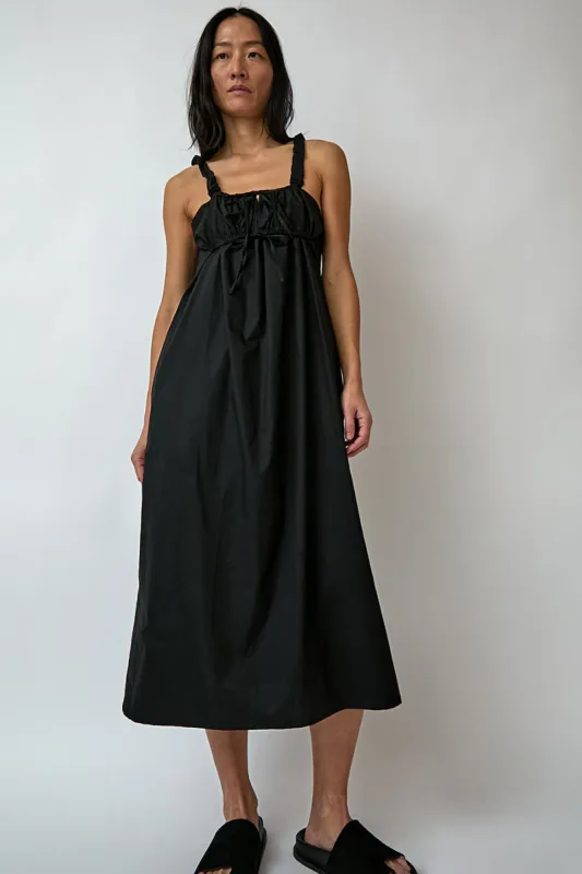 Deiji Studios Ruched Tie Dress in Black sold by No. 6