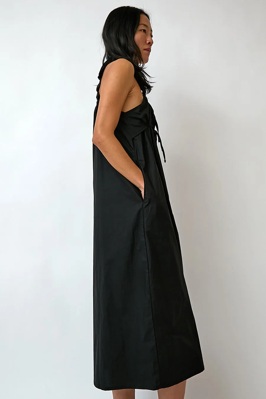 Deiji Studios Ruched Tie Dress in Black sold by No. 6 product image thumbnail 2