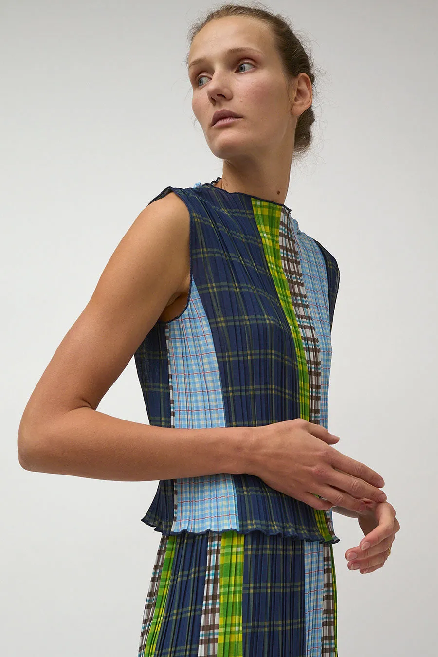 No.6 Erin Top in Blue Plaid Combo sold by No. 6 product image thumbnail 2