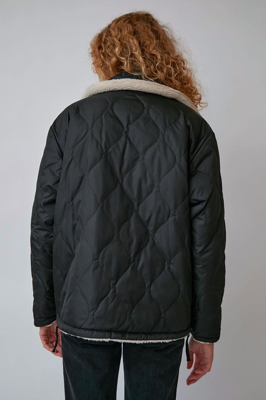 TAION Military Reversible Bal Collar Down Jacket in Black with Cream Fleece sold by No. 6 product image thumbnail 6