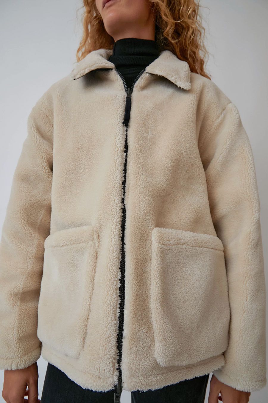 TAION Military Reversible Bal Collar Down Jacket in Black with Cream Fleece sold by No. 6 product image thumbnail 3