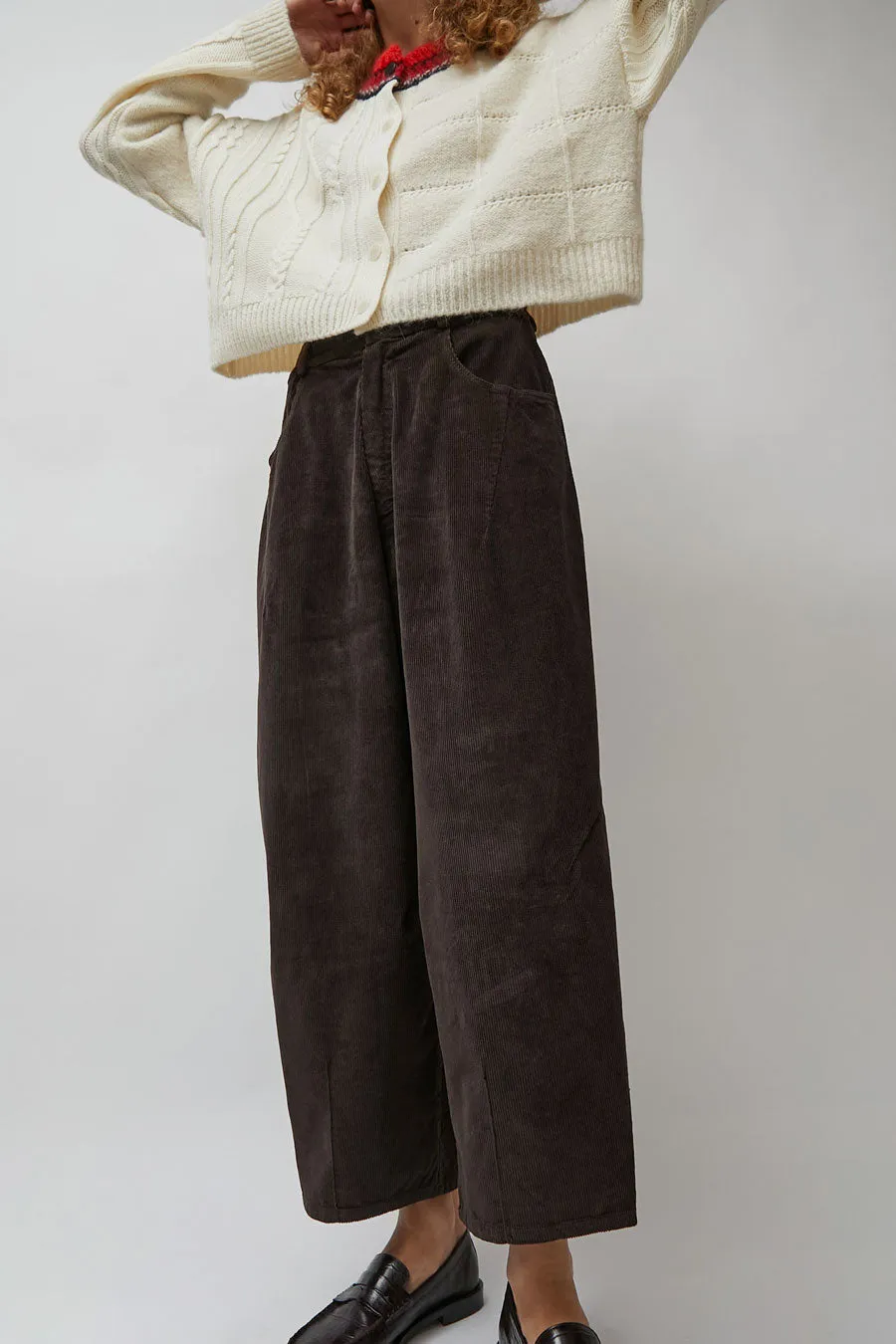 CORDERA Corduroy Baggy Pants in Brown sold by No. 6