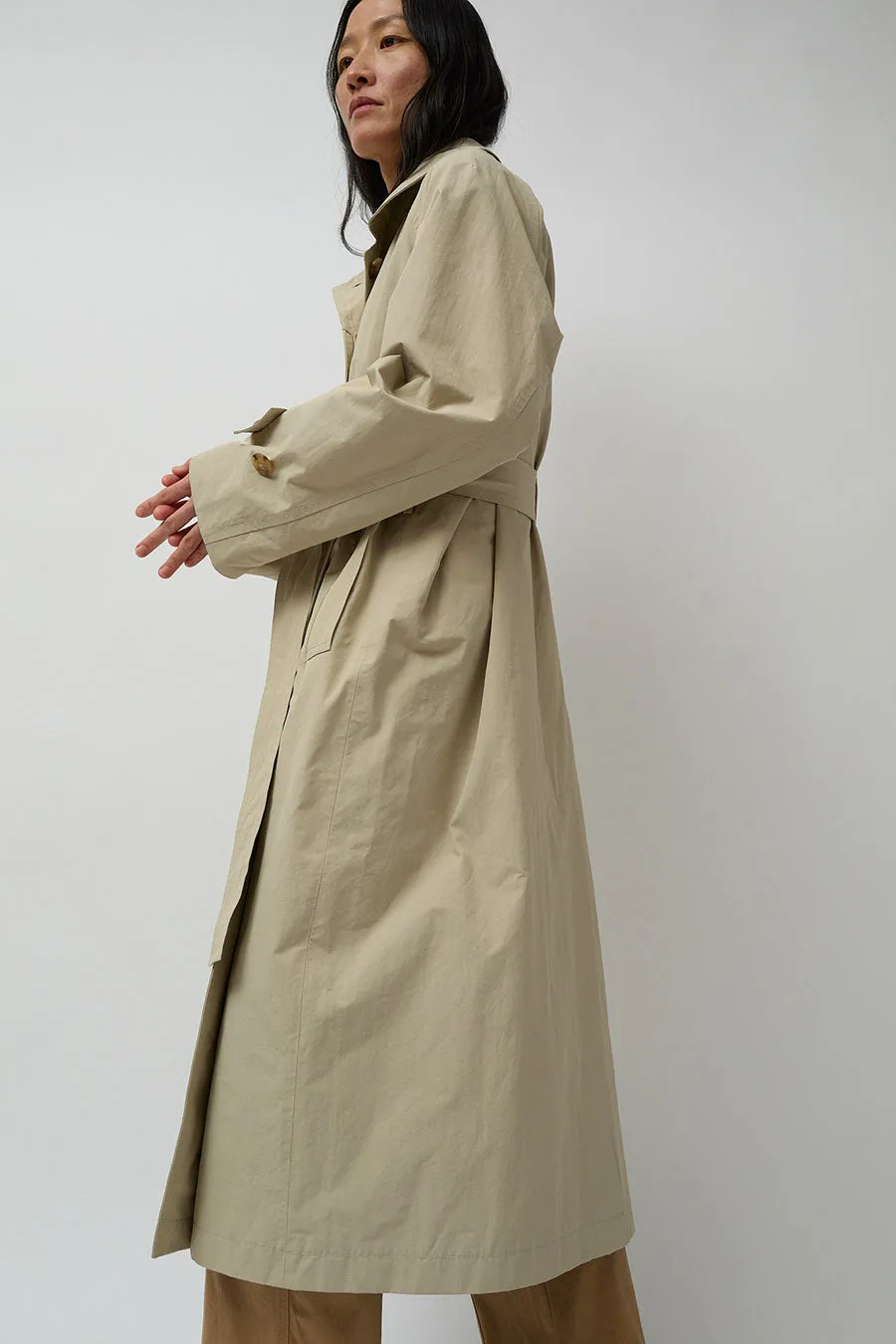 Mijeong Park Cotton Blend Long Trench in Stone sold by No. 6 product image thumbnail 5