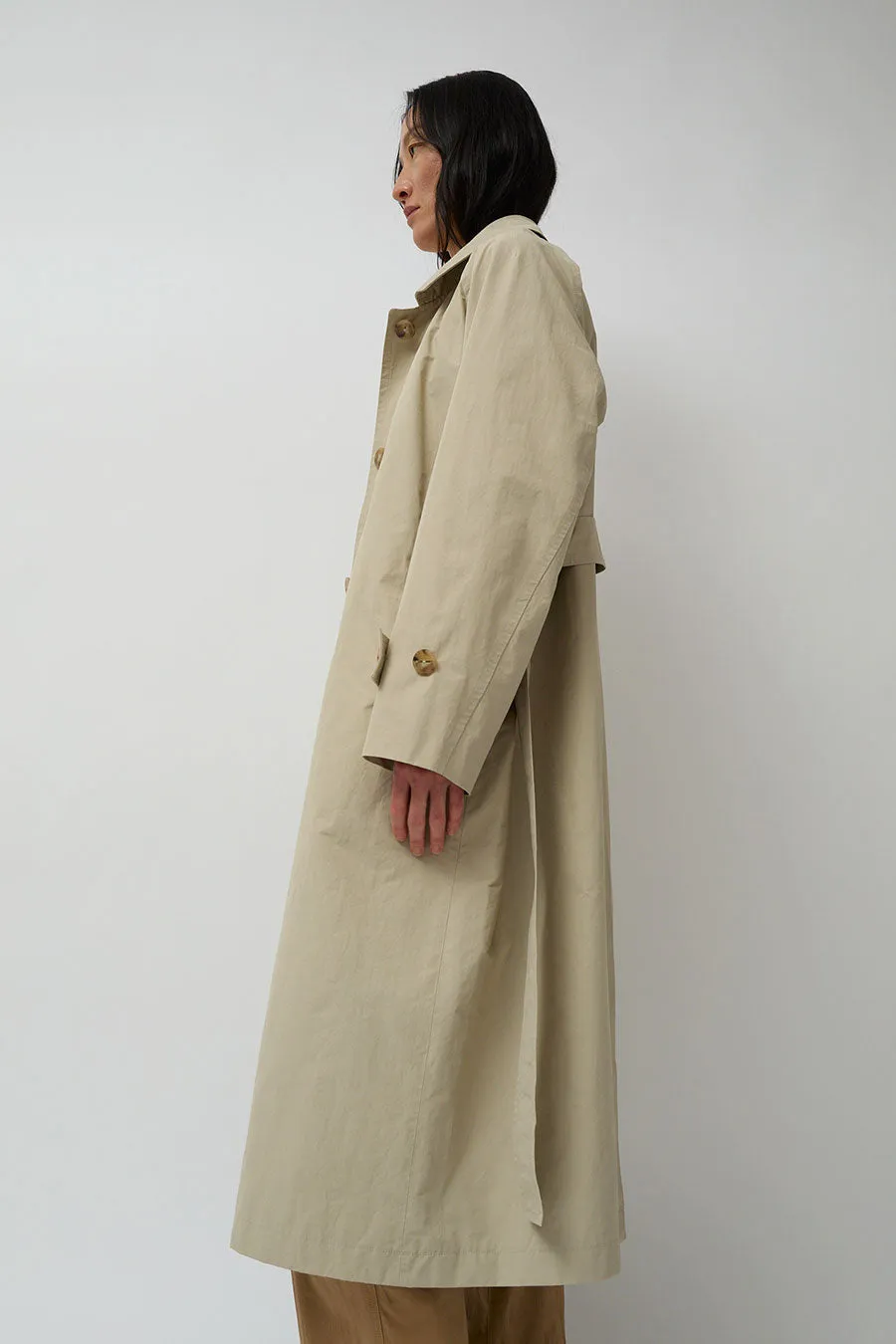 Mijeong Park Cotton Blend Long Trench in Stone sold by No. 6 product image thumbnail 2