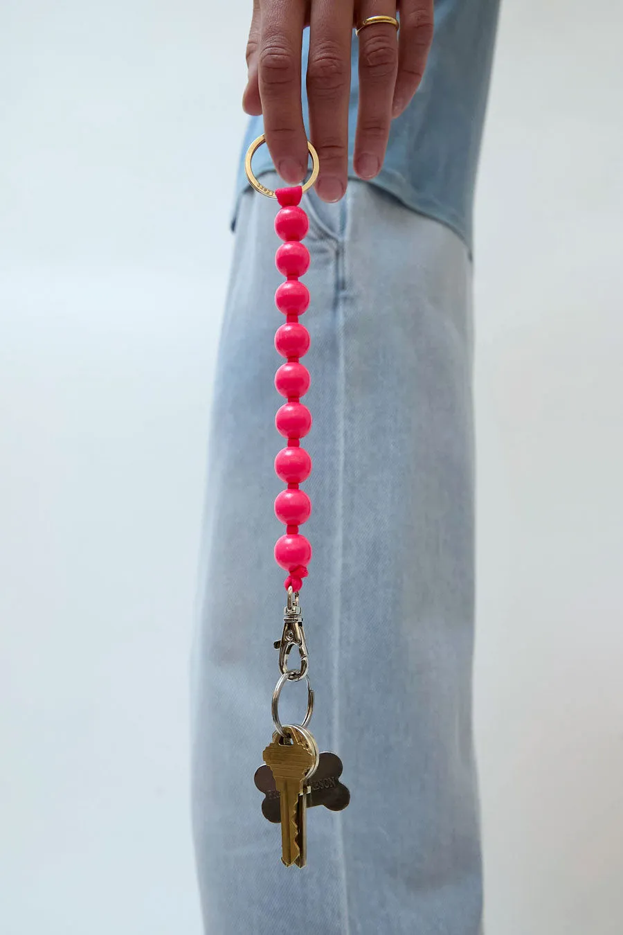 Ina Seifart Dicke Perlen Short Keyholder in Neon Pink sold by No. 6 product image thumbnail 2