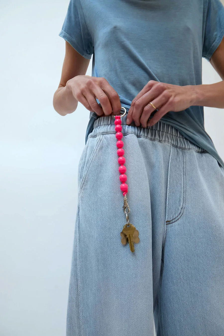 Ina Seifart Dicke Perlen Short Keyholder in Neon Pink sold by No. 6 product image thumbnail 3