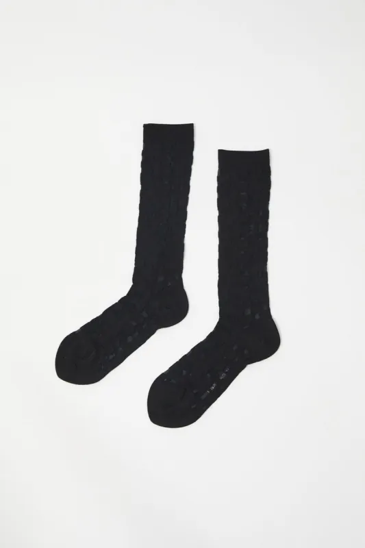 Henrik Vibskov Unboxing Socks Femme in Transparent Black made by No. 6