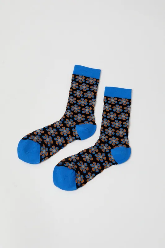 Henrik Vibskov Boxing Flower Socks Femme in Transparent Blue made by No. 6