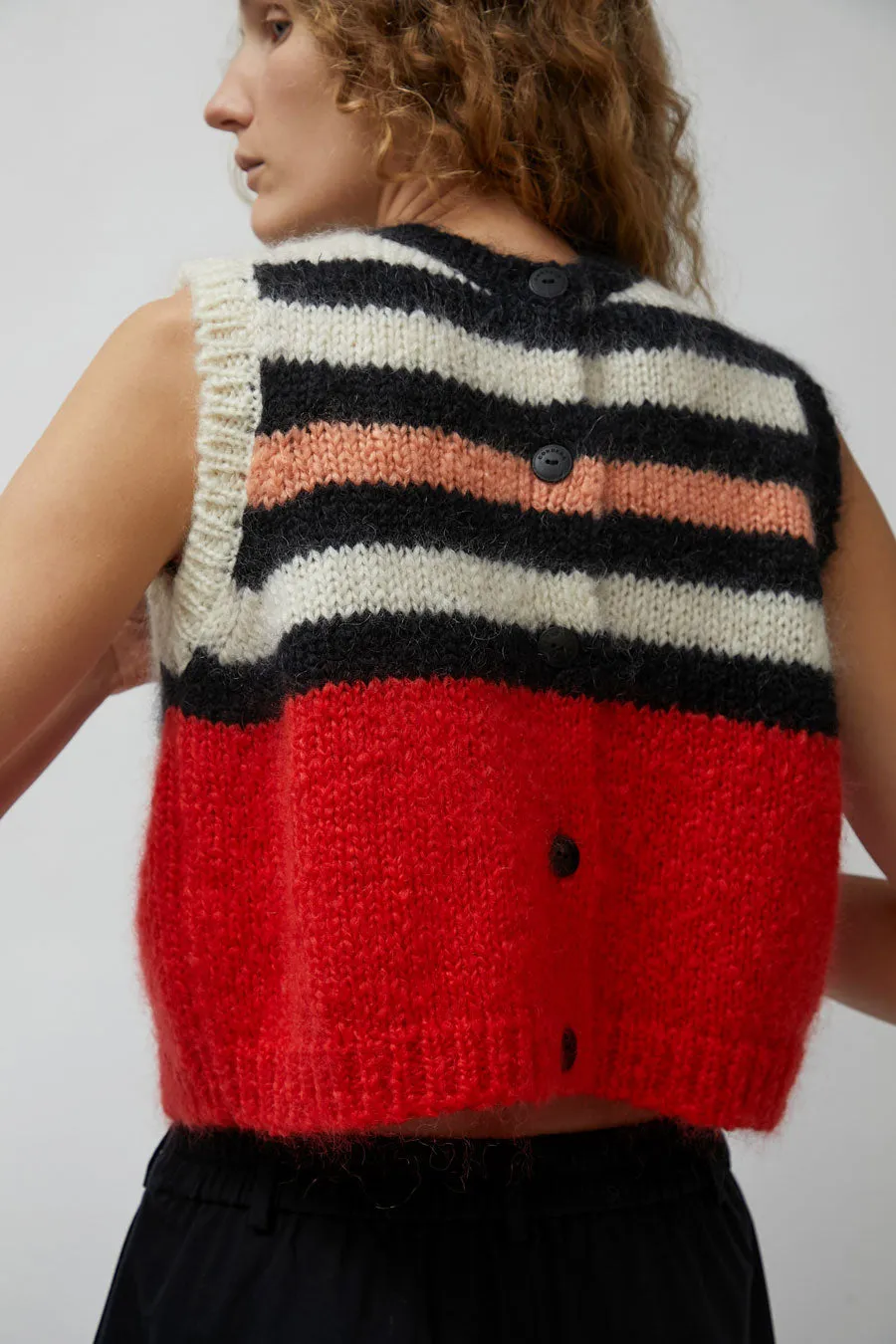CORDERA Mohair Striped Waistcoat in Stripe sold by No. 6 product image thumbnail 4