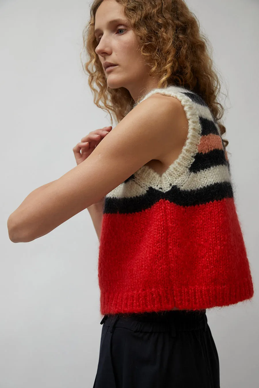 CORDERA Mohair Striped Waistcoat in Stripe sold by No. 6 product image thumbnail 3