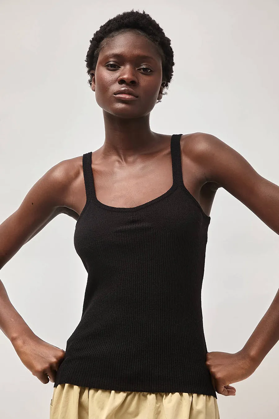Nothing Written Rei Knit Sleeveless Top in Black sold by No. 6