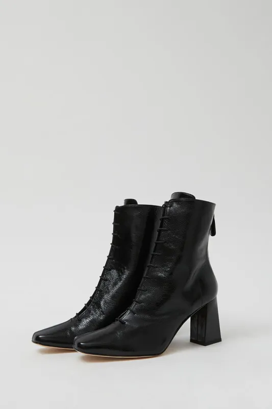 Freda Salvador Iona in Black Crinkle Patent made by Freda Salvador